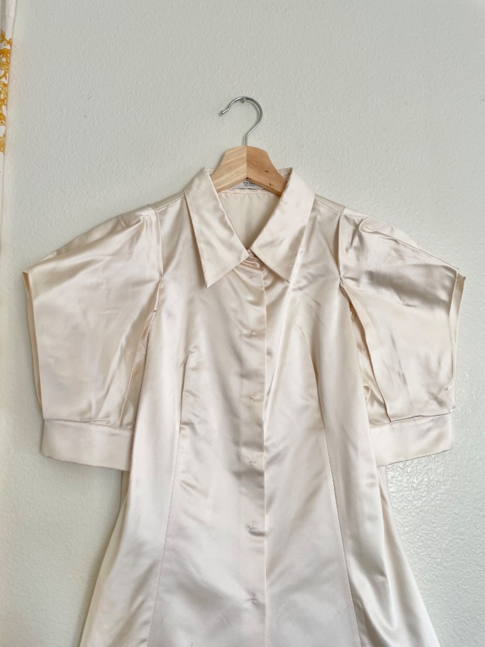 Prada Ivory Silk Puffy Sleeve Blouse Made in Italy - Picture 10 of 13